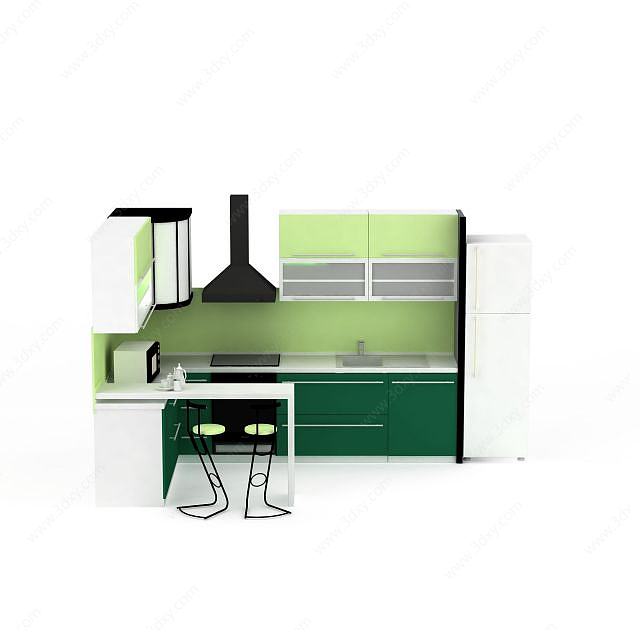 现代风格厨房柜子3D模型