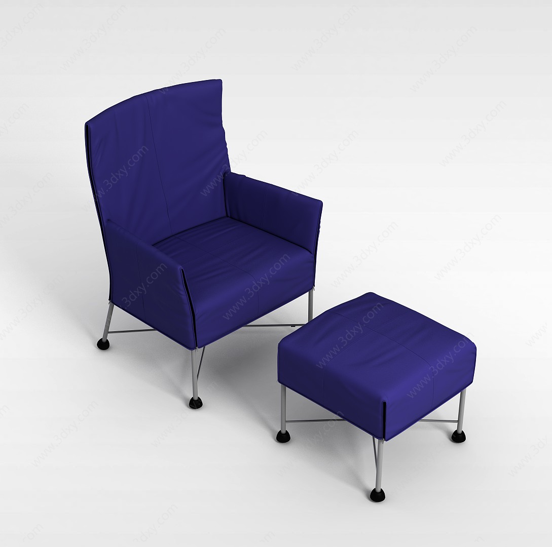 蓝色椅子3D模型