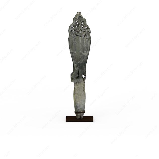 古代雕花石头柱子3D模型