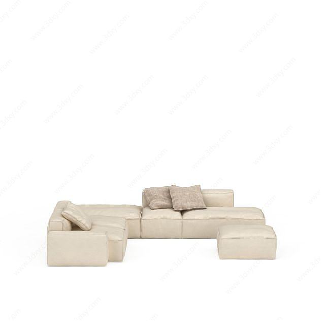 现代风格客厅沙发3D模型