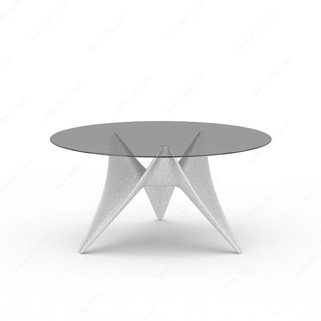 休闲玻璃桌子3D模型