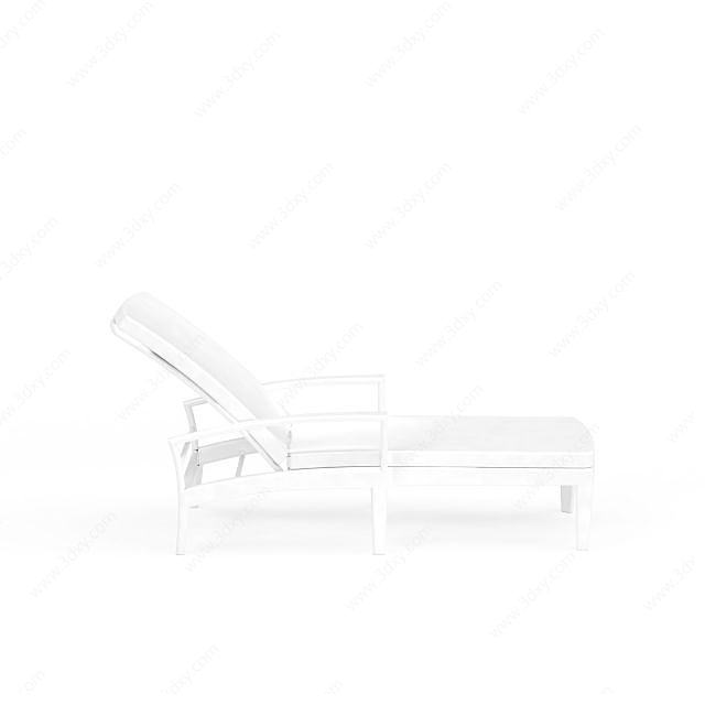 阳台白色躺椅3D模型