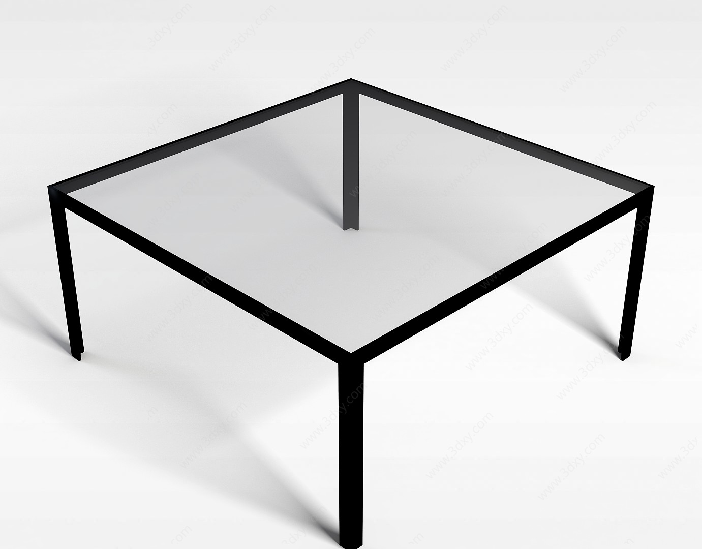 现代方形玻璃桌3D模型