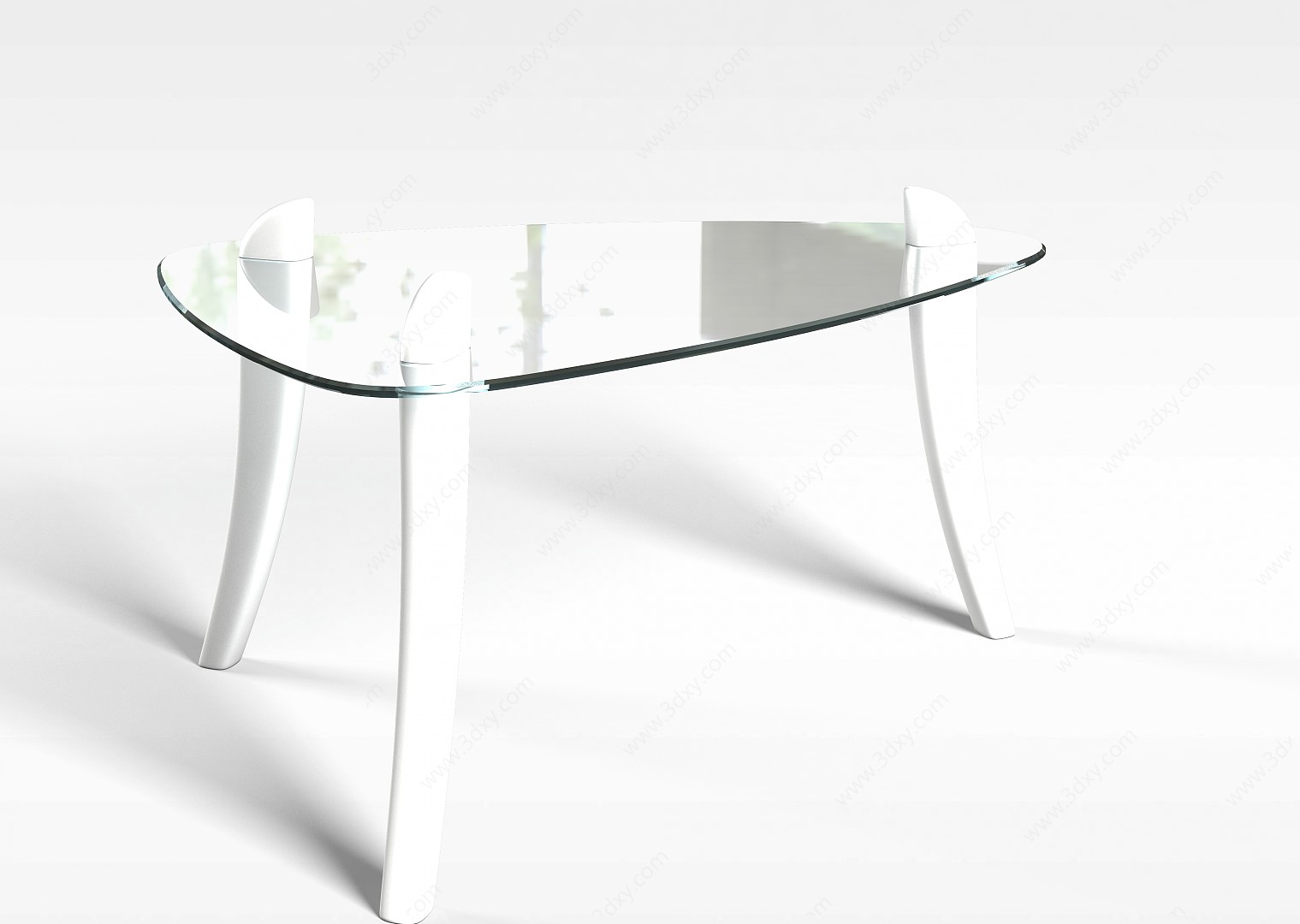 三腿玻璃桌3D模型