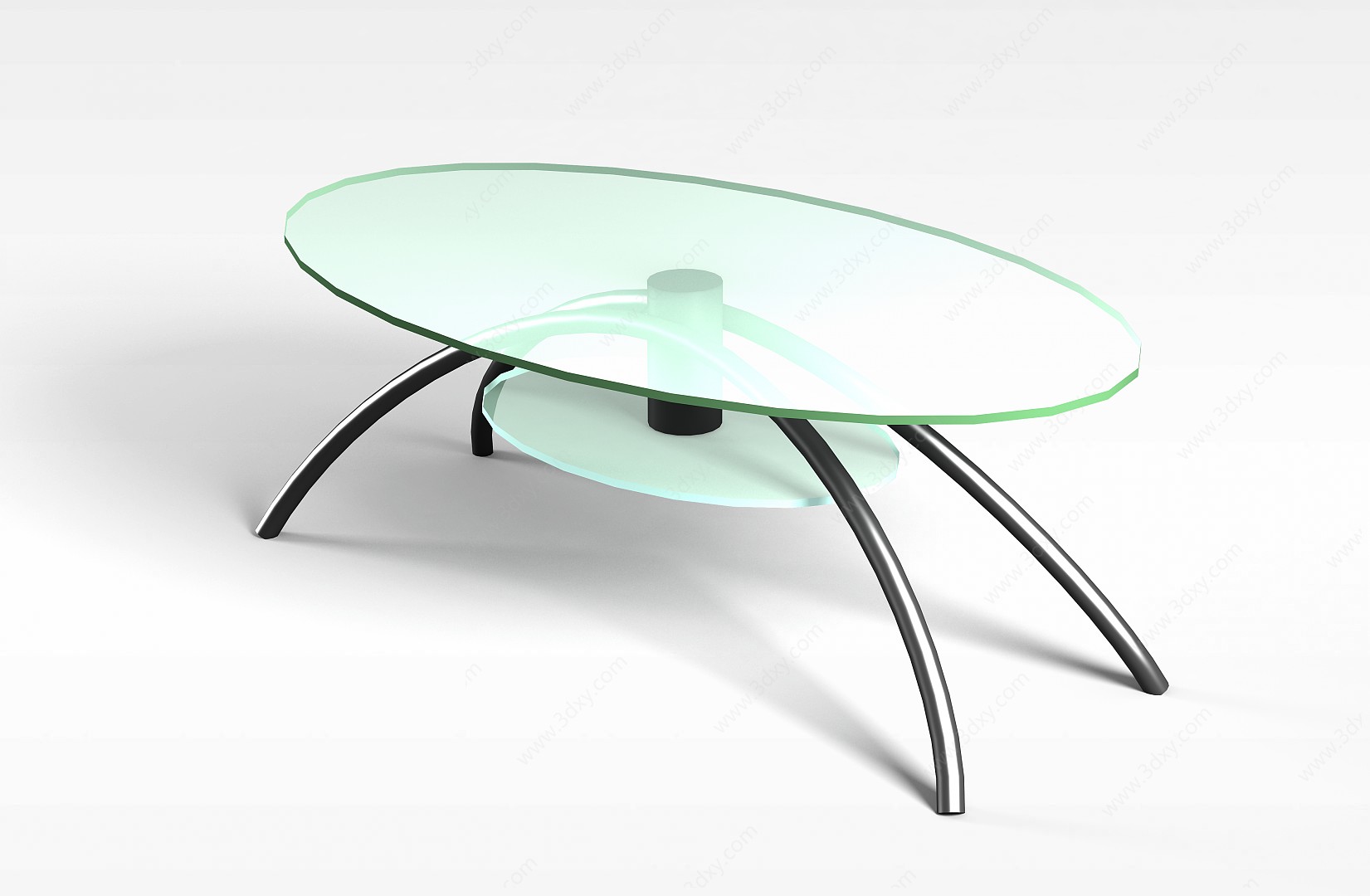 圆形玻璃桌3D模型