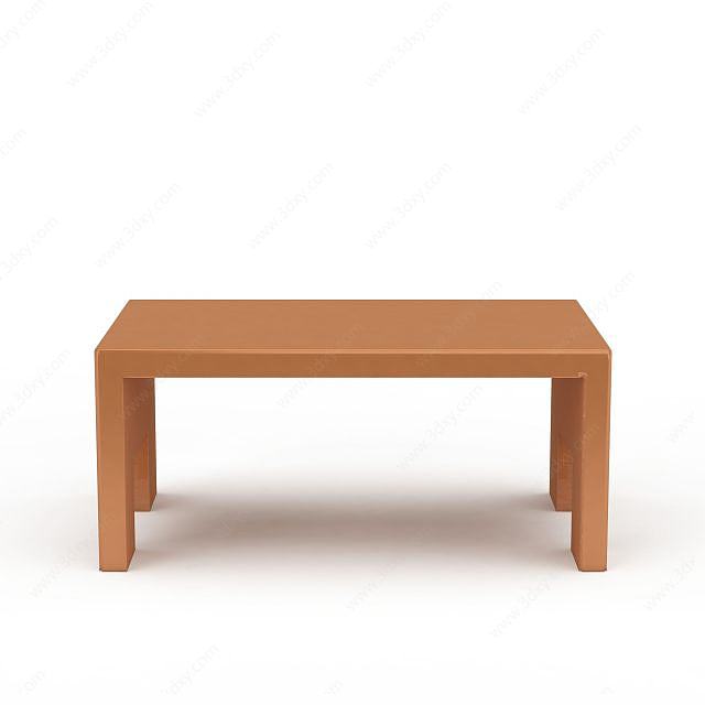 实木长条桌3D模型