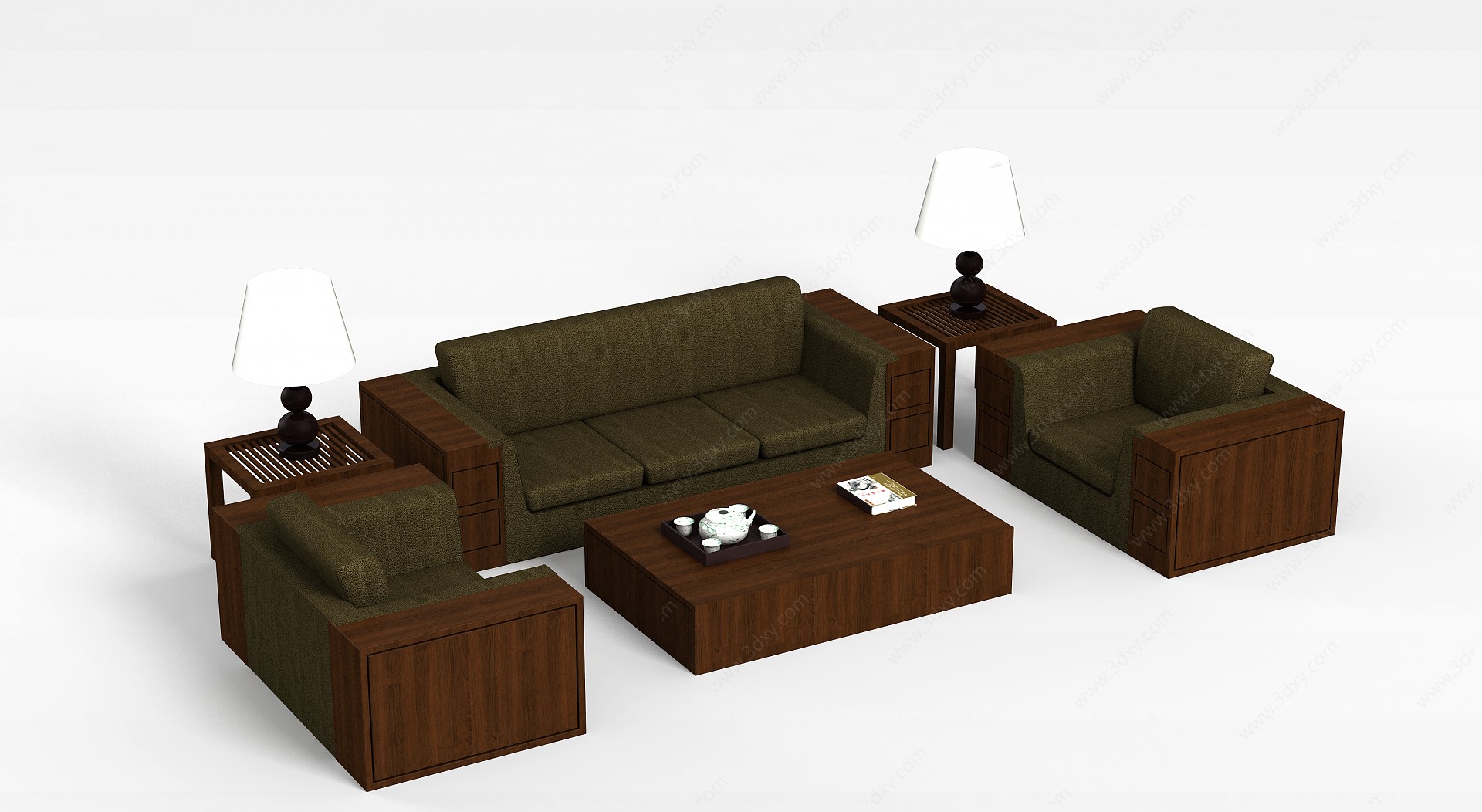 现代风格沙发茶几组合3D模型