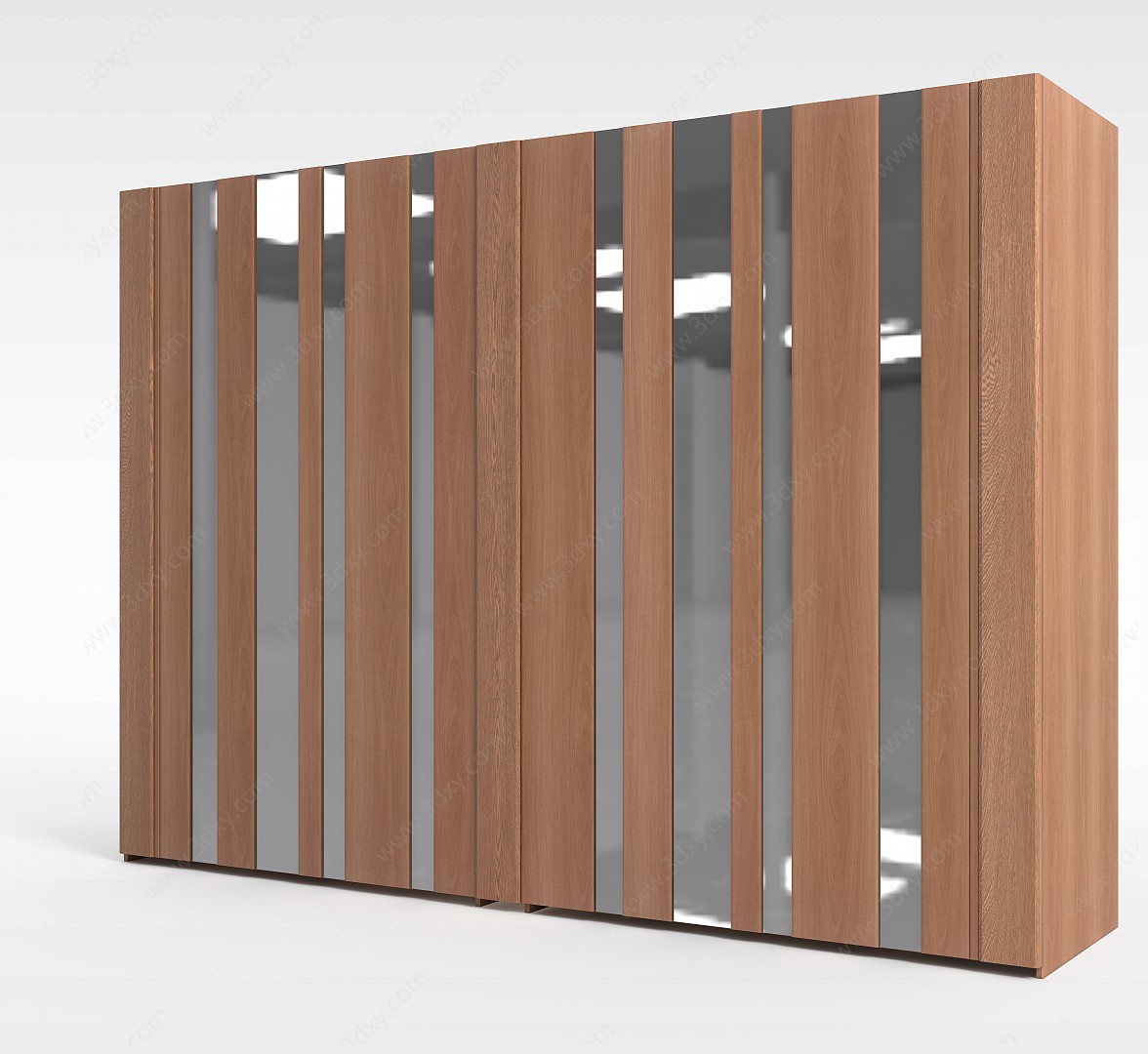 现代实木柜子3D模型