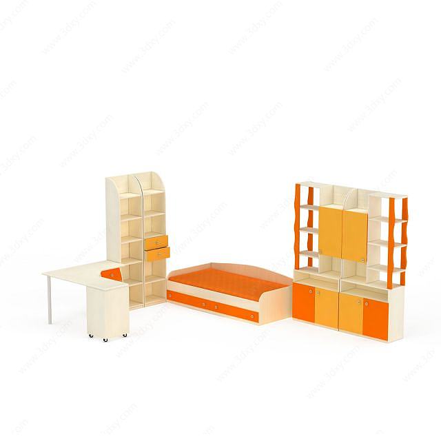 儿童卧室家具3D模型