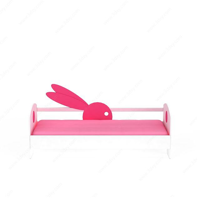 粉色儿童床3D模型