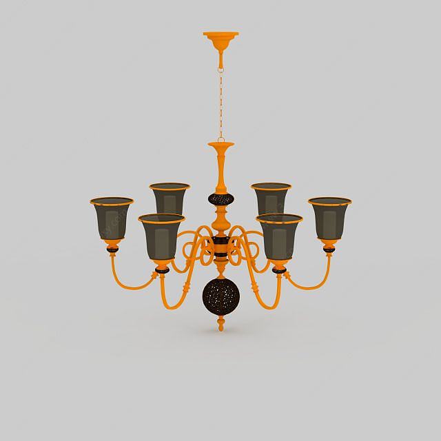 橘色吊灯3D模型