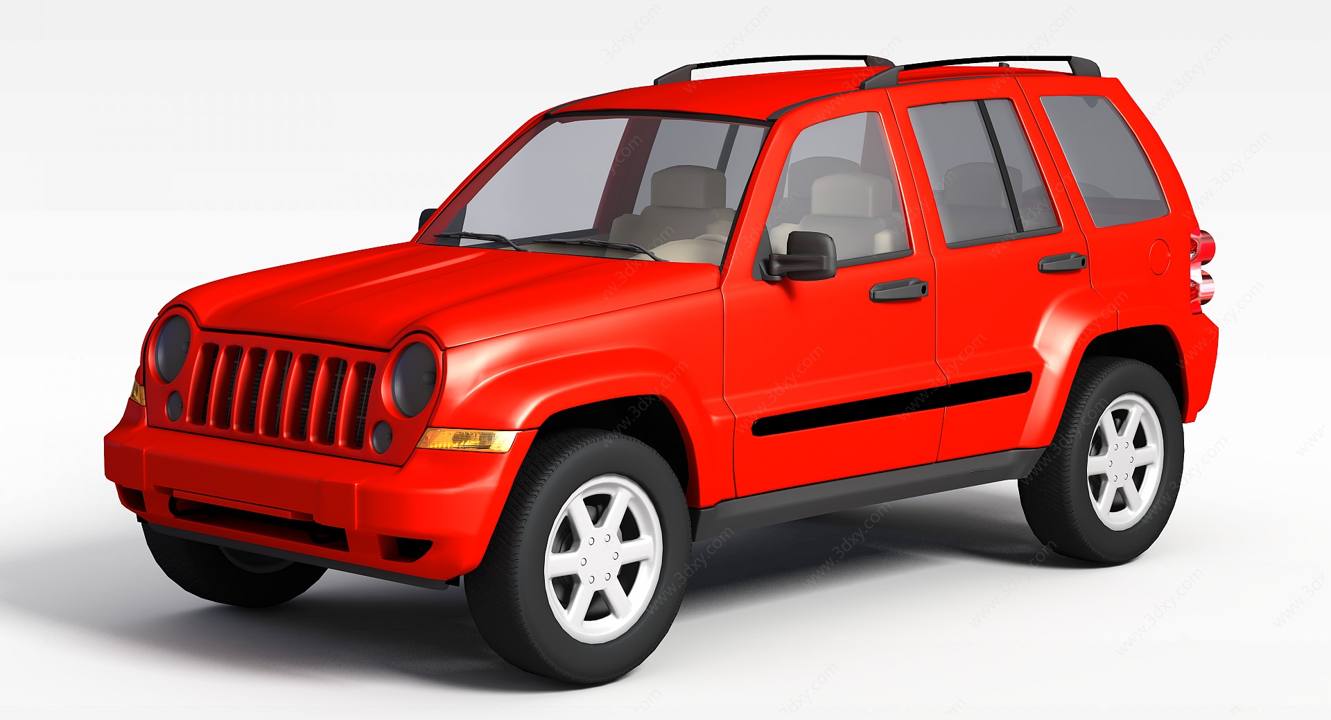 红色吉普车3D模型