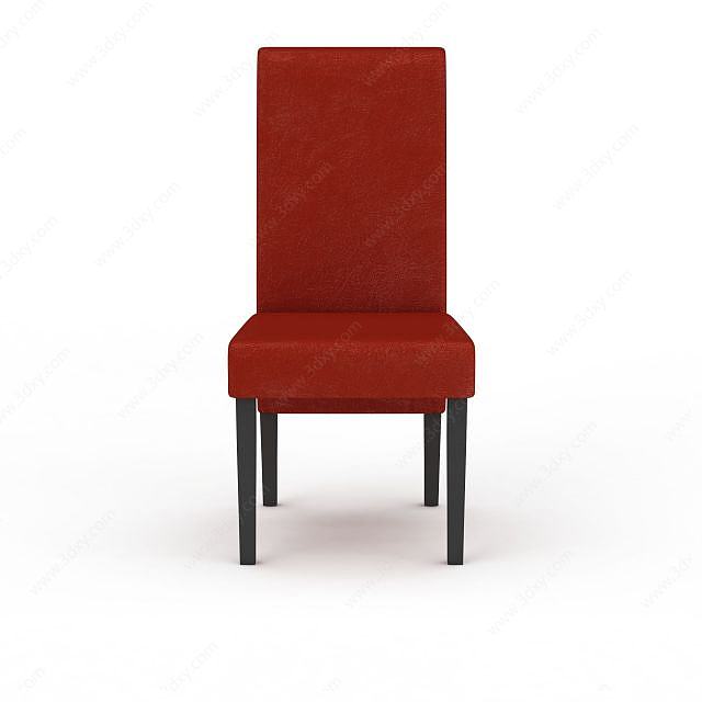 红色休闲椅3D模型