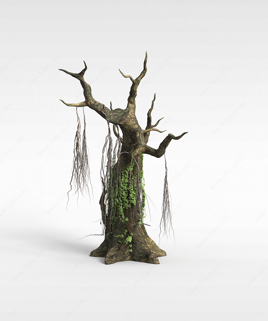 游戏枯树干3D模型