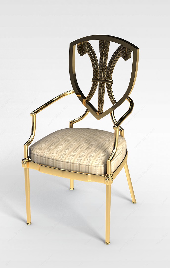 金色休闲椅子3D模型