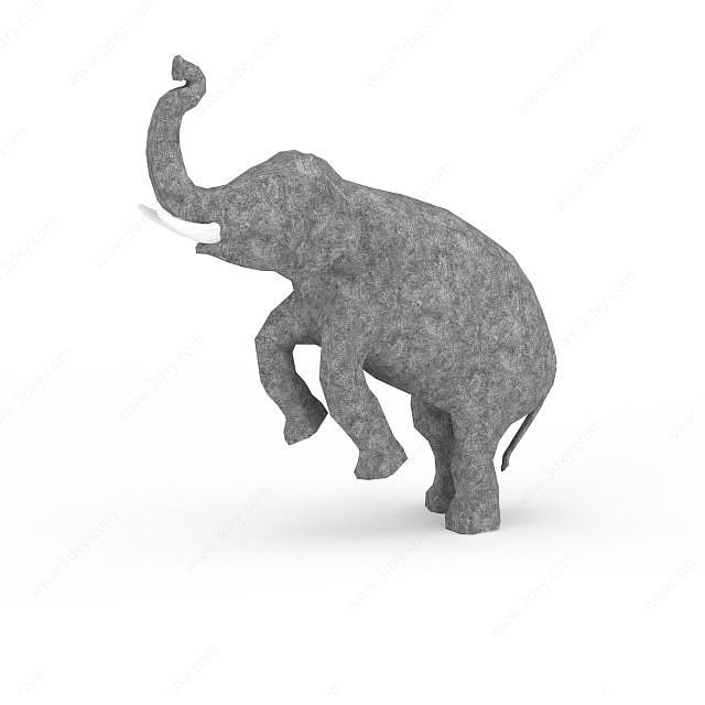 室外大象雕塑3D模型