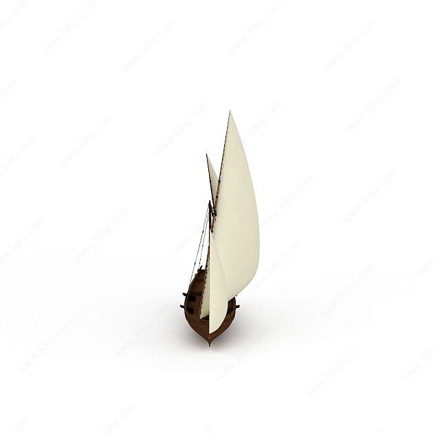 小帆船3D模型