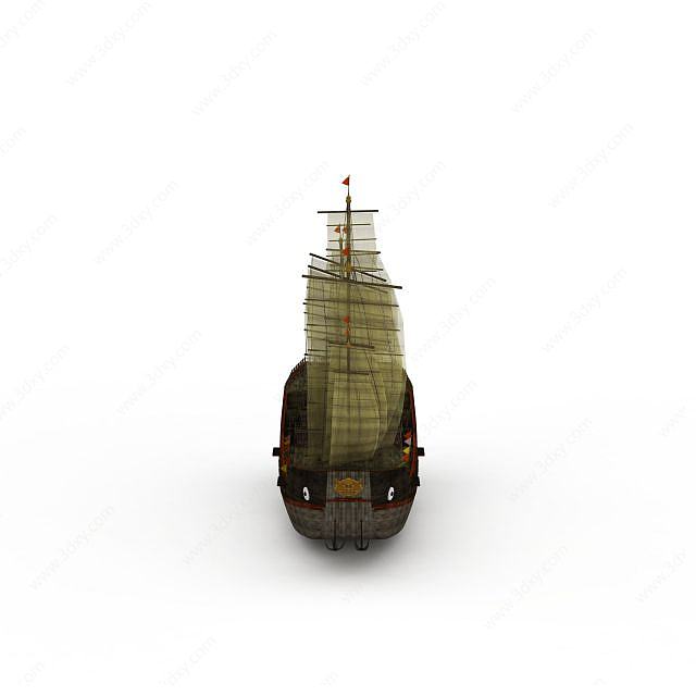 纱布帆船3D模型