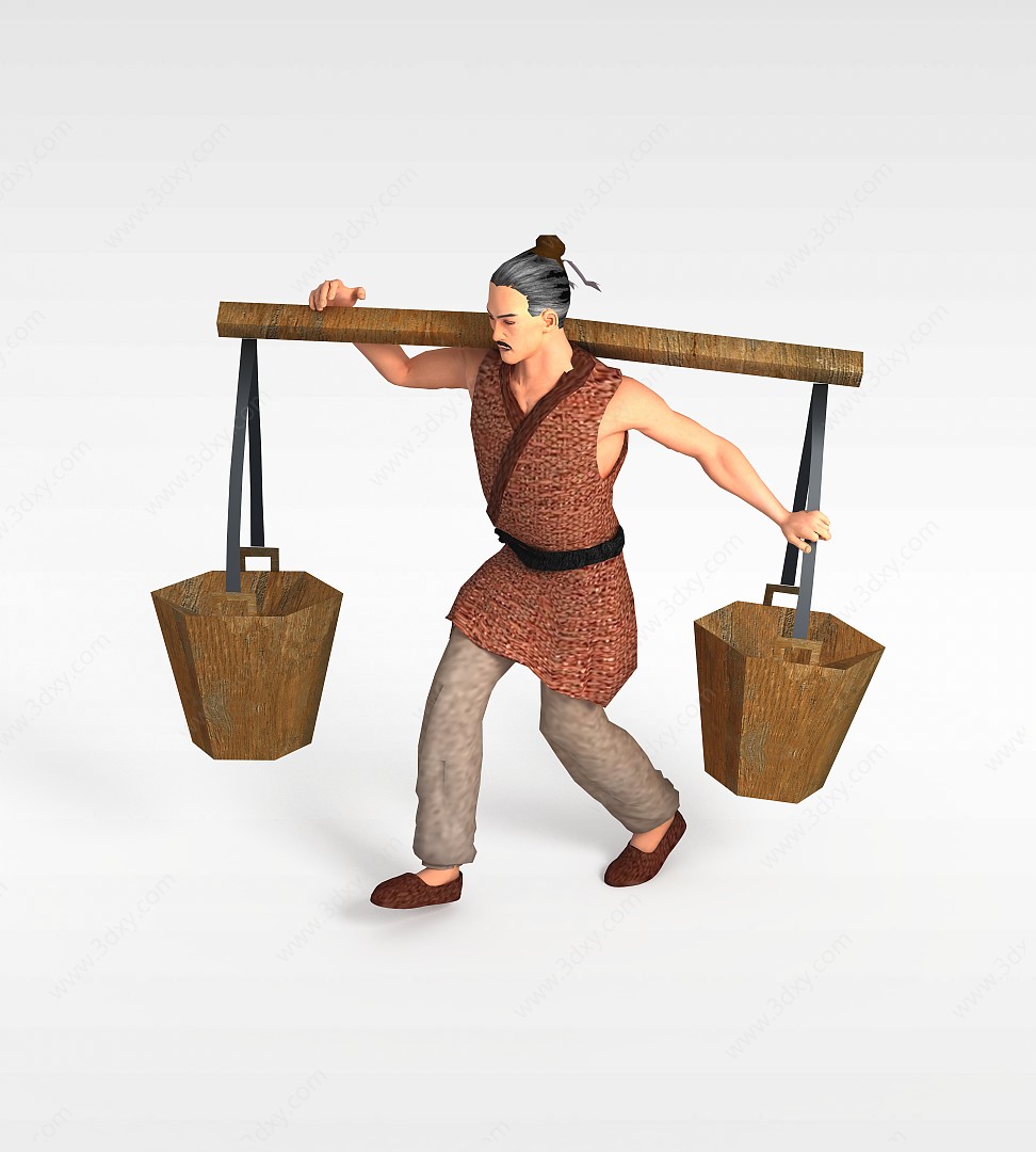 古代农民3D模型