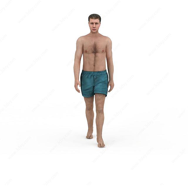 沙滩男人3D模型