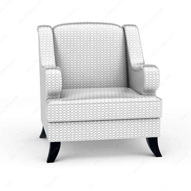 现代银色花纹椅3D模型