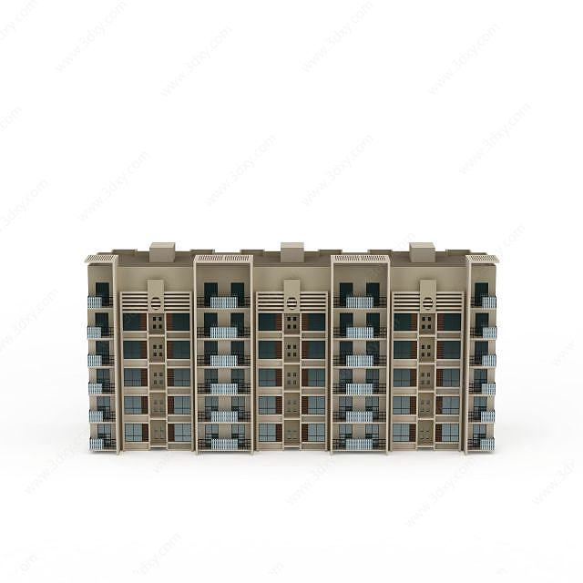 居民楼建筑配楼3D模型