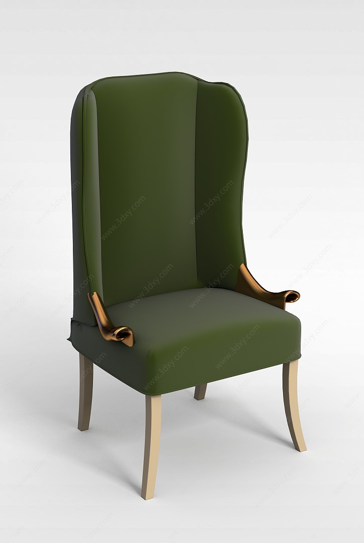 高档绿色休闲椅3D模型