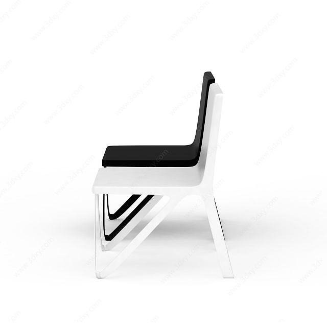 现代简约黑白双色座椅3D模型
