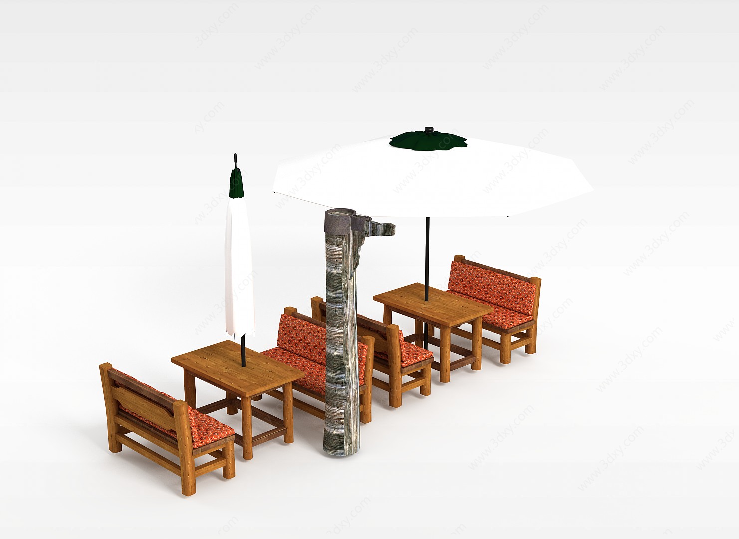 户外休闲餐桌椅3D模型
