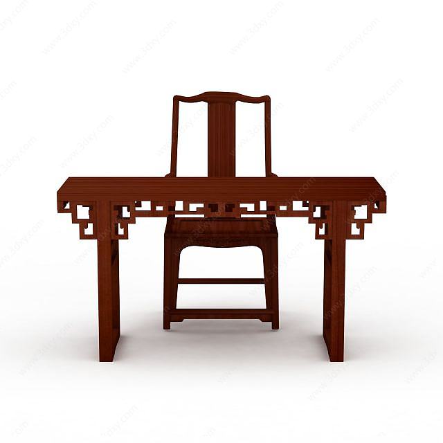 复古桌椅3D模型