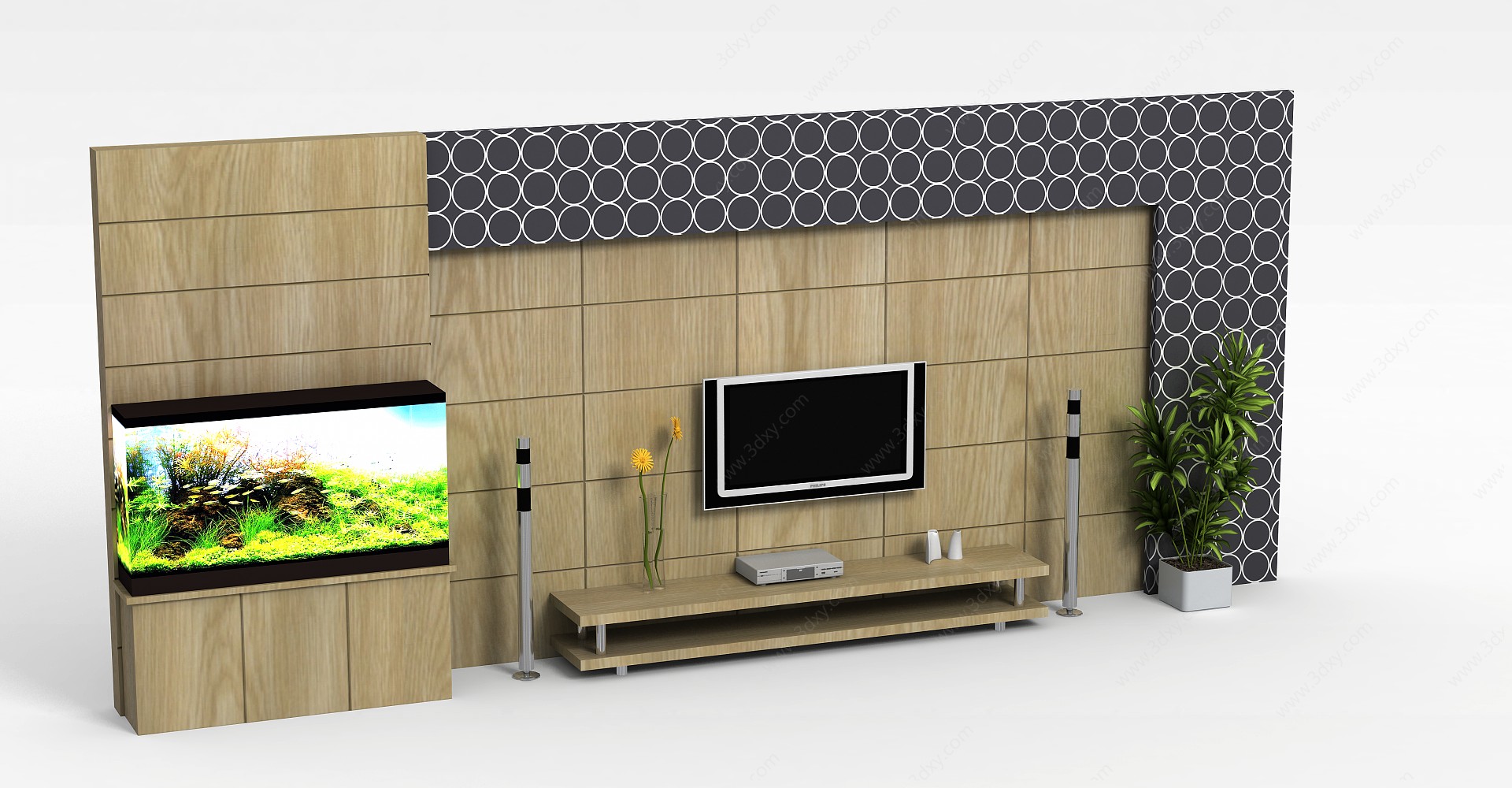 客厅电视背景墙3D模型