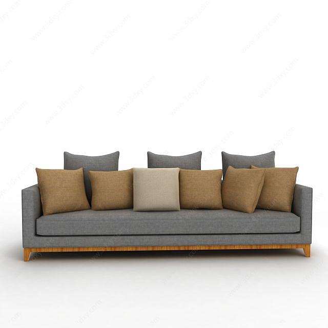 现代长沙发3D模型
