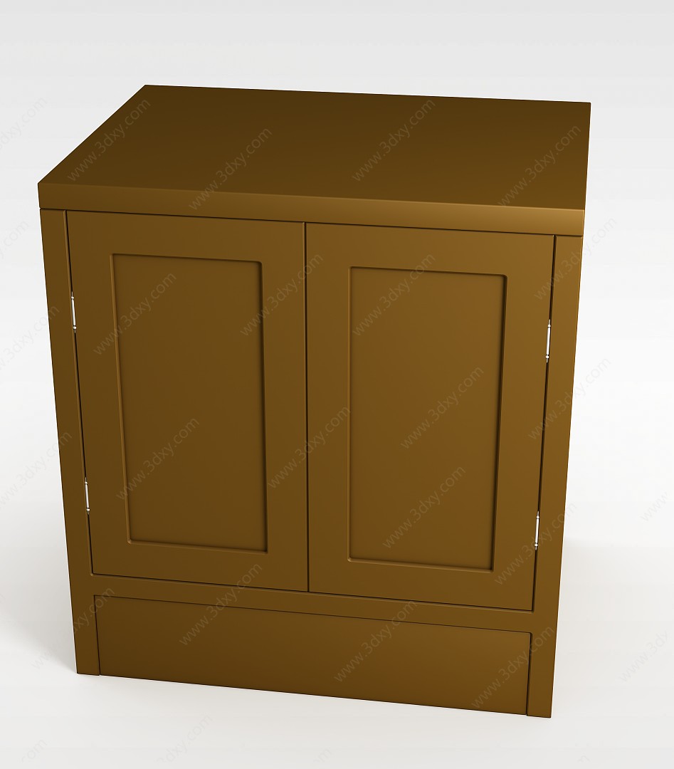 中式家具实木边柜3D模型