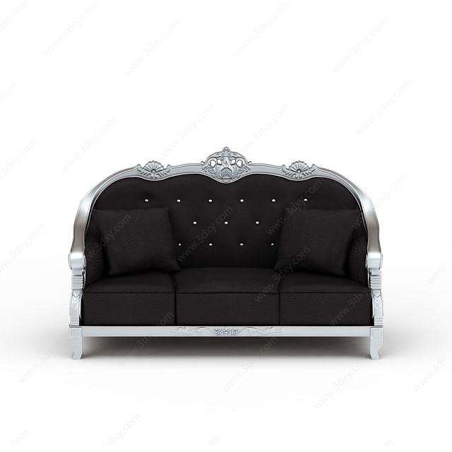 欧式三人沙发3D模型