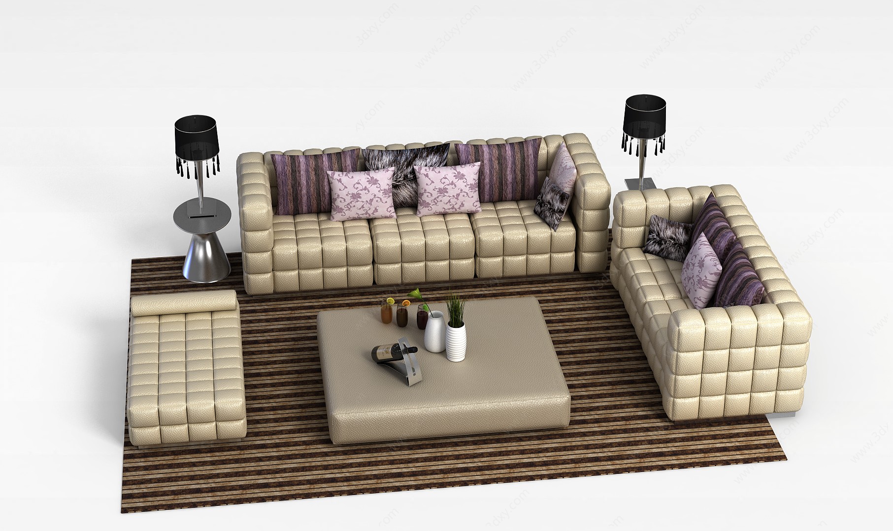 创意休闲沙发组合3D模型