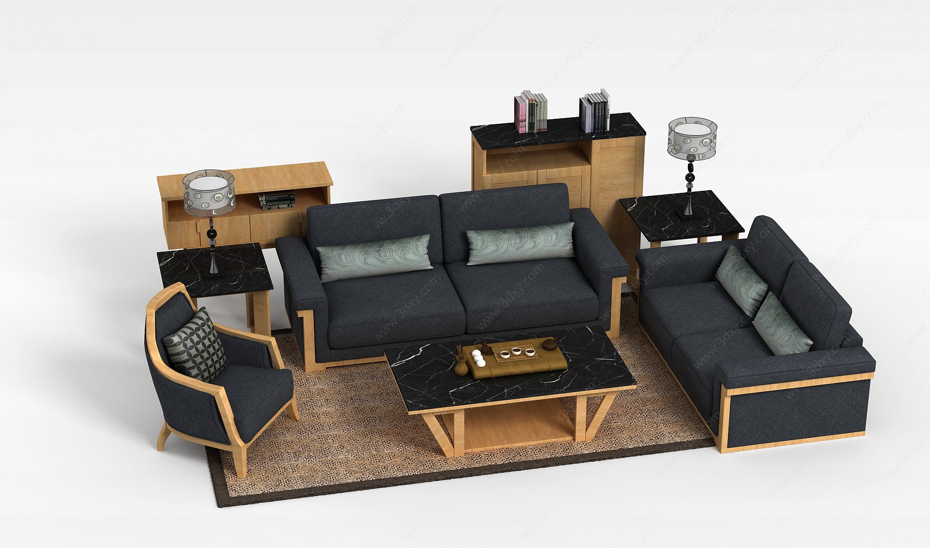 客厅休闲沙发组合3D模型