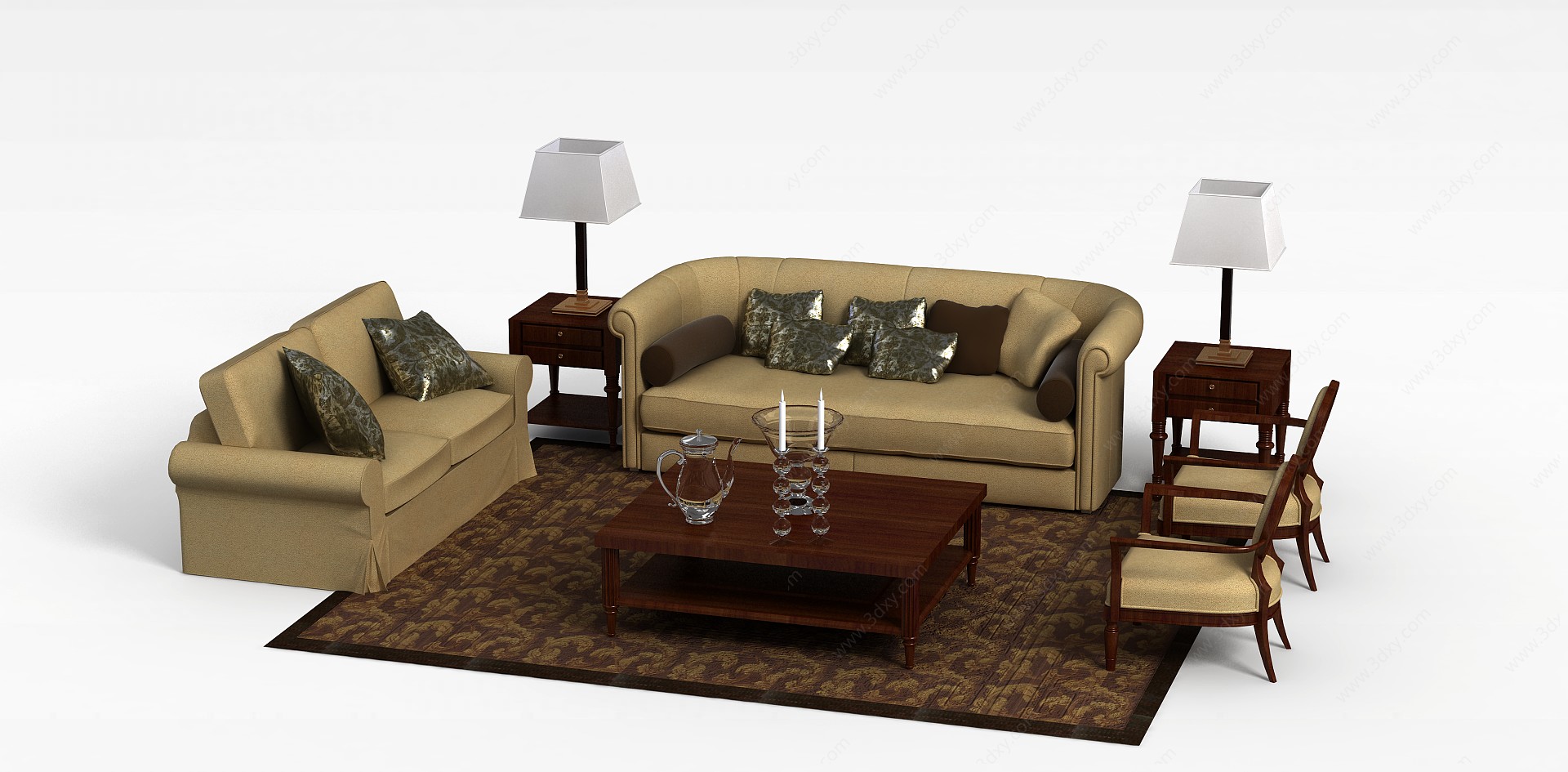中式风格沙发3D模型