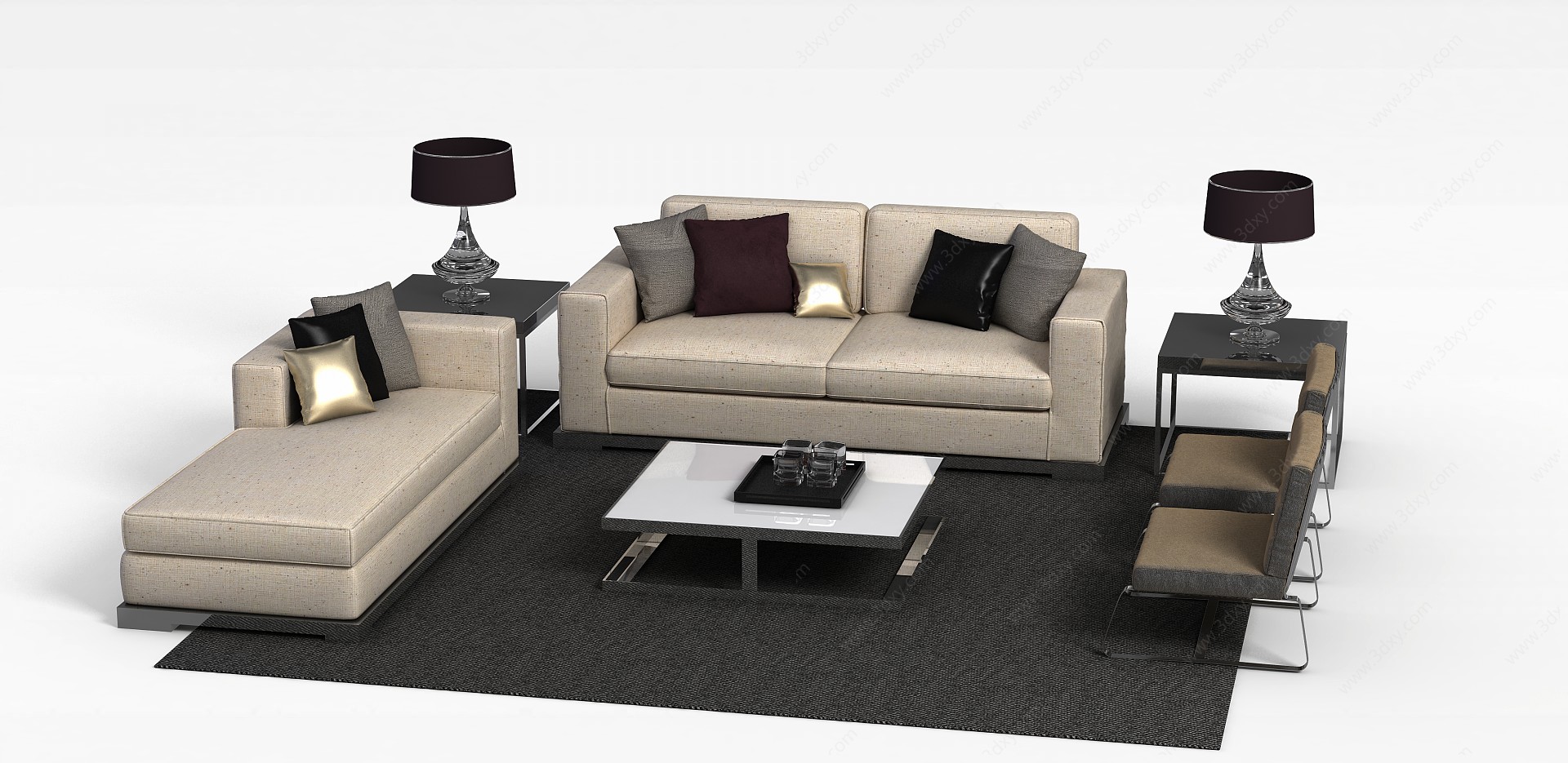 现代客厅休闲沙发3D模型