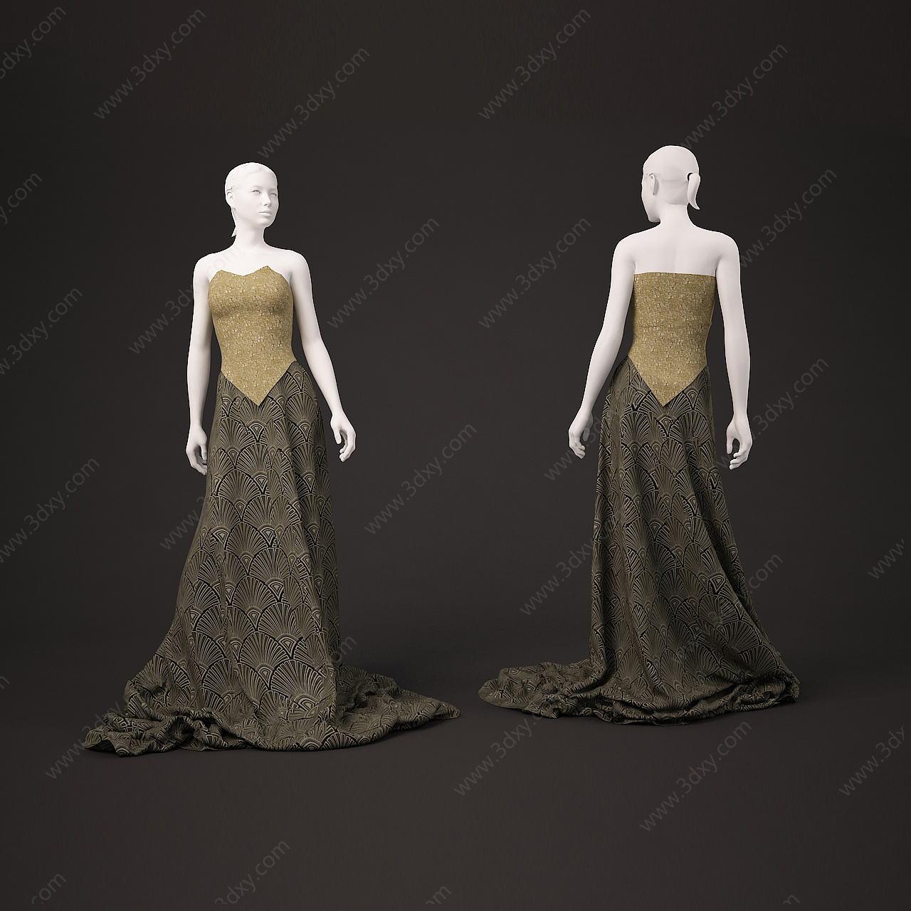 时尚女装展览模特3D模型