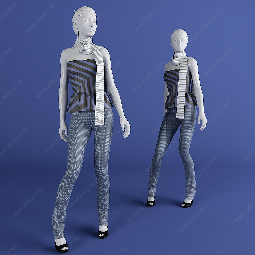 时尚女装模特3D模型