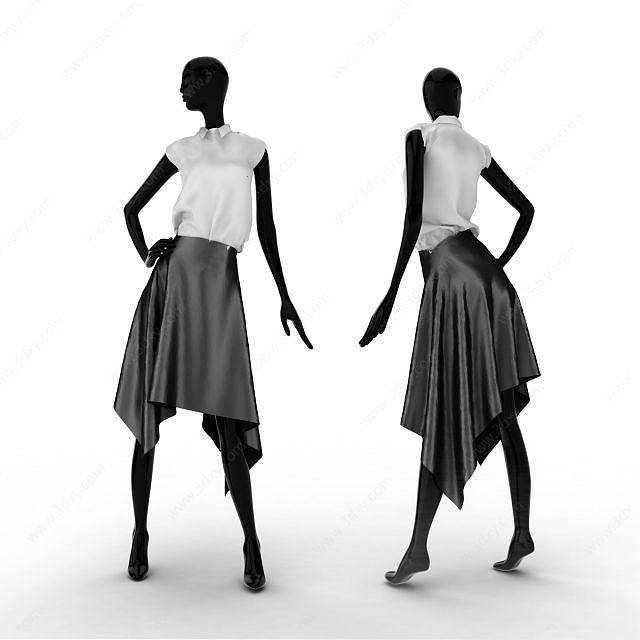 时尚女装模特3D模型