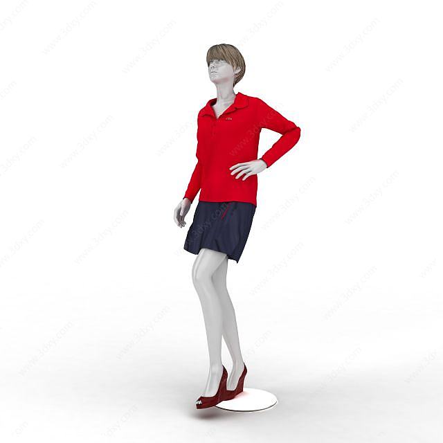运动休闲女装3D模型