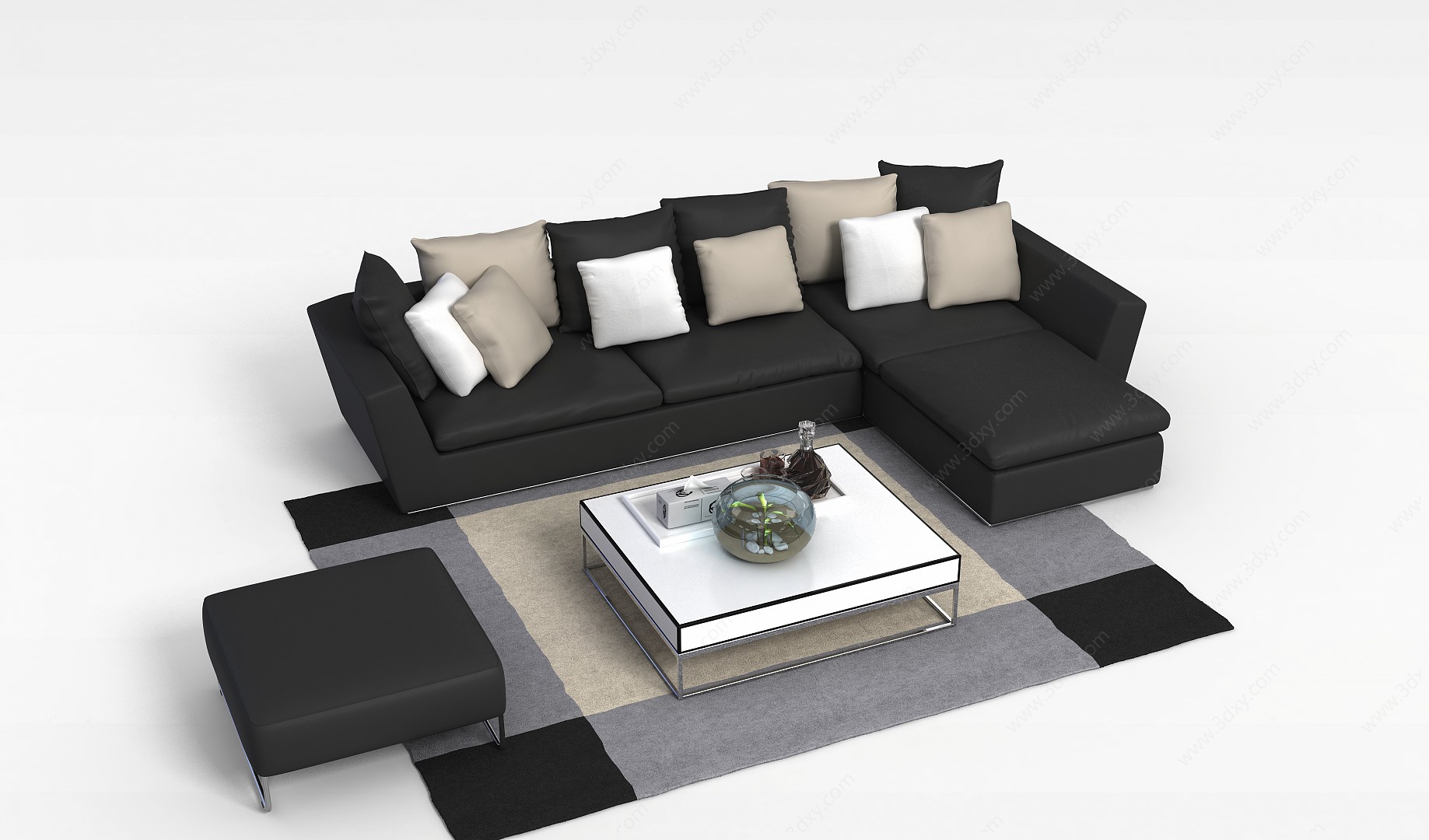 客厅休闲沙发组合3D模型