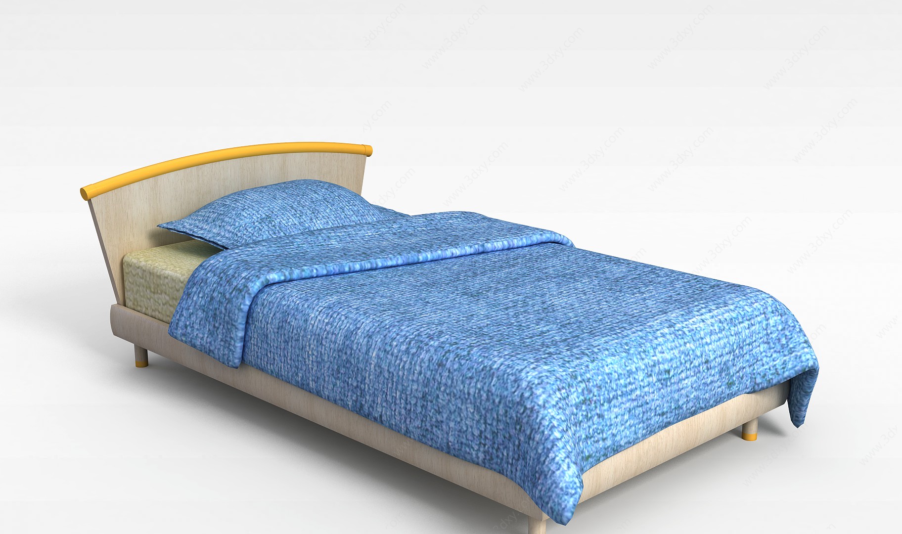 地中海风格单人床3D模型