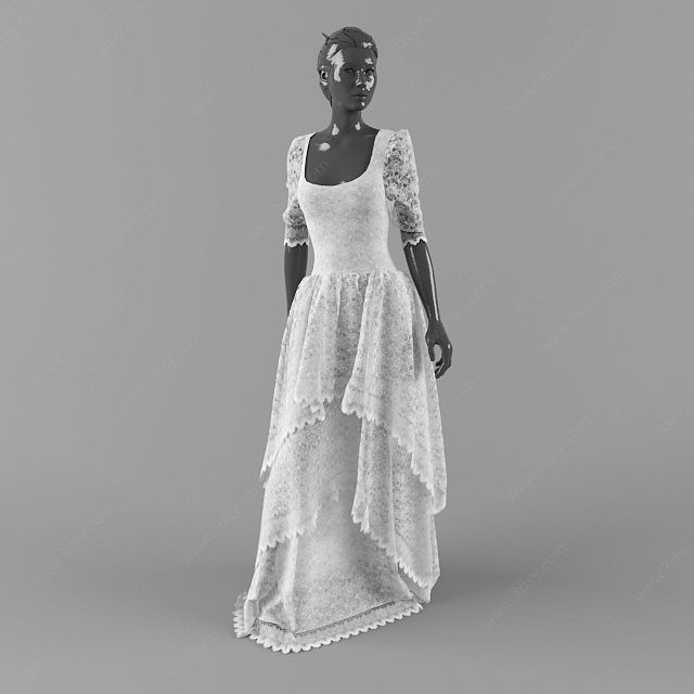 女装橱窗模特3D模型