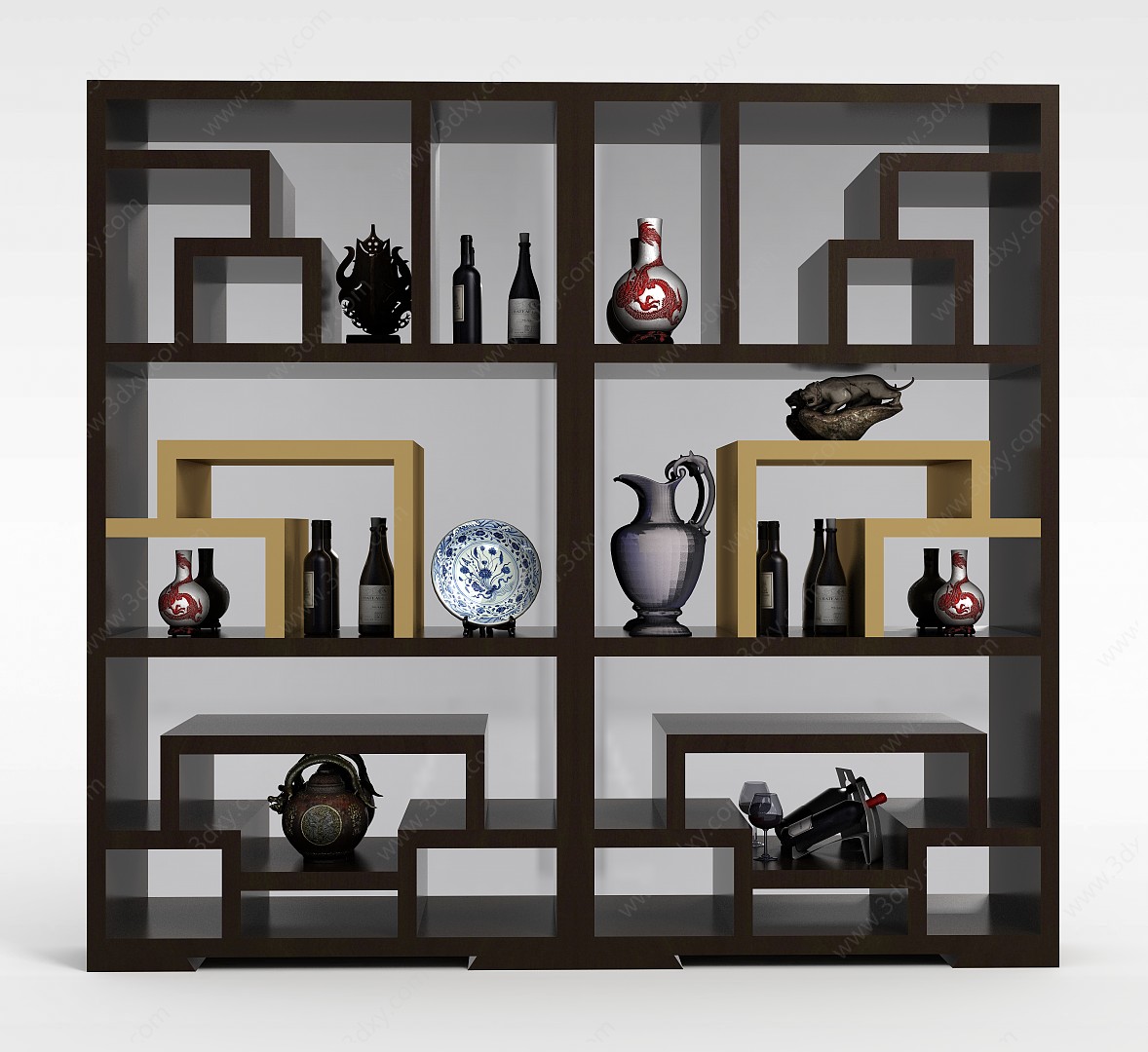 中式风格酒柜3D模型