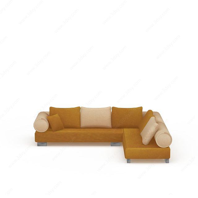 现代拼色沙发3D模型