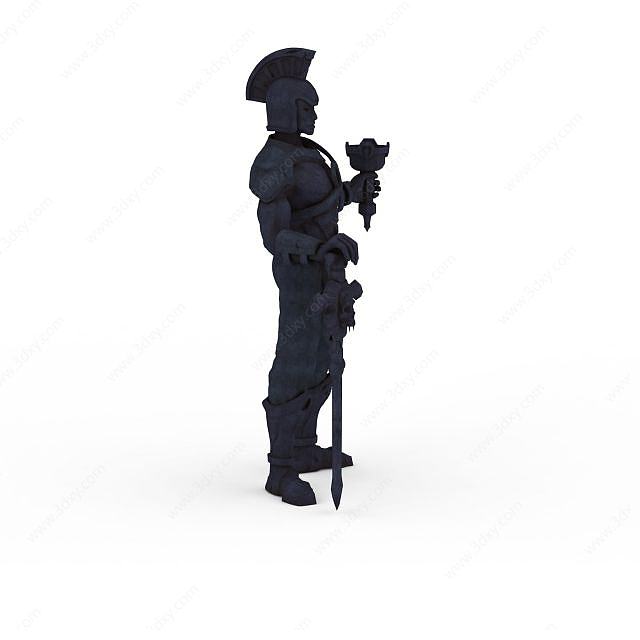 士兵雕塑3D模型