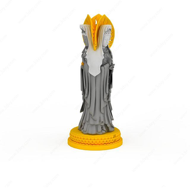 观世音菩萨雕塑3D模型