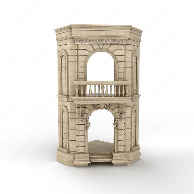 欧式别墅门3D模型